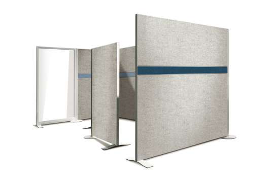 Terio Plus Akustik Stellwand mit 2 Organisationsnuten Höhe 1800 mm