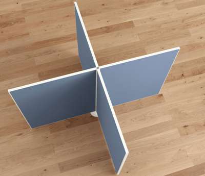Terio Plus Akustik Stellwand mit 2 Organisationsnuten Höhe 1600 mm